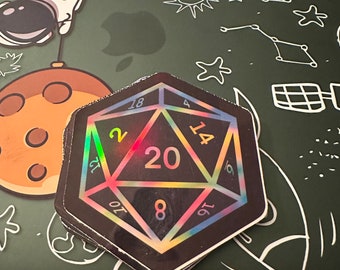 Holographic D20 Sticker