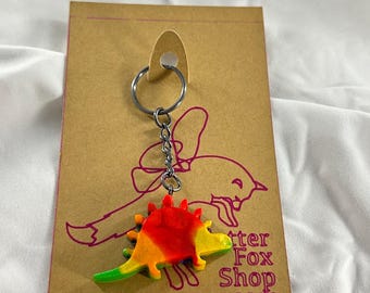 Rainbow Dino Keychain