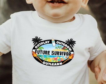 Survivor Infant Bodysuit Infant Shirt Future Survivor, Outplay Outgrow Outlearn