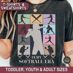 In My Softball Era Shirt, Softball Sweatshirt, Softball Hoodie, Softball Coach T-Shirt, Game Day Tee, Youth Softball, High School Softball