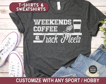 Track Mom Shirt, Weekends Coffee Track Meets Sweatshirt, In My Track Era T-Shirt, Track and Field Tee, Runner Gift, Funny Track Coach Gift