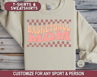 Sweat-shirt de maman de basket-ball personnalisé, sweat à capuche de maman de basket-ball, chemise d'entraîneur de basket-ball, t-shirt de basket-ball personnalisé, t-shirt Game Day