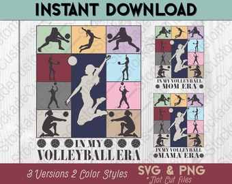 volleyball Mama Era SVG, Volleyball Mama PNG 300dpi,Volleyball Bundle-Download, hochauflösende Vollball Era-Dateien, Sport Mama .png .svg