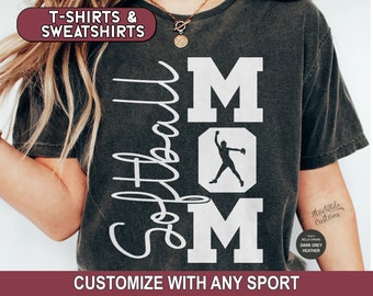Softball Mom Comfort Colors® Shirt, Softball Mama Sweatshirt, Trendy Softball Tee, Mom Life Hoodie, Gift for Mom, Team Mom, Mother's Day