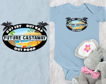 Future Castaway Fine Jersey Bodysuit, Gift for TV Fans, Baby Jumper, Gift for Mom, Gift for Dad, Reality TV