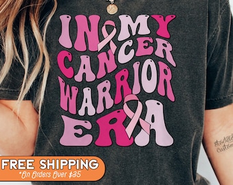 Breast Cancer Warrior Era Comfort Colors Shirt, Cancer Fighter Sweatshirt, Motivational Crewneck, Pink Ribbon Tee, Warrior Era T-Shirt