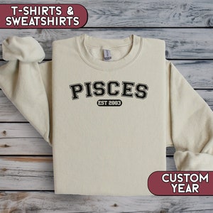 Custom Pisces Birthday Shirt, February March Birthday Tshirt, Astrology Sweatshirt Pisces , Pisces Astrology Gift, Star Sign Tee