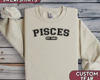 Custom Pisces Birthday Shirt, February March Birthday Tshirt, Astrology Sweatshirt Pisces , Pisces Astrology Gift, Star Sign Tee