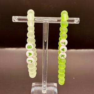 Te amo, cuentas de letras y corazones, regalo de San Valentín para él, regalo para novio, pulseras a juego, regalo de cumpleaños para novia