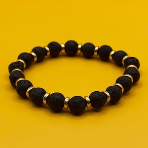 Black Volcanic Lava, Calming, Protection Bracelet, Father&#39;s Day Gift For Him, Matching Bracelets, Gift For Her, Gift For Boyfriend - Kev