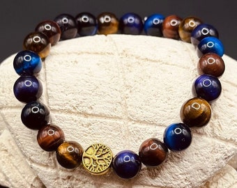 Buddha Head, Lucky Elephant, LifeTree, Tiger Eye, Mother'sDay Gift For Her, Father's Day Gift For Him, Matching Bracelet, Gift For Boyfriend