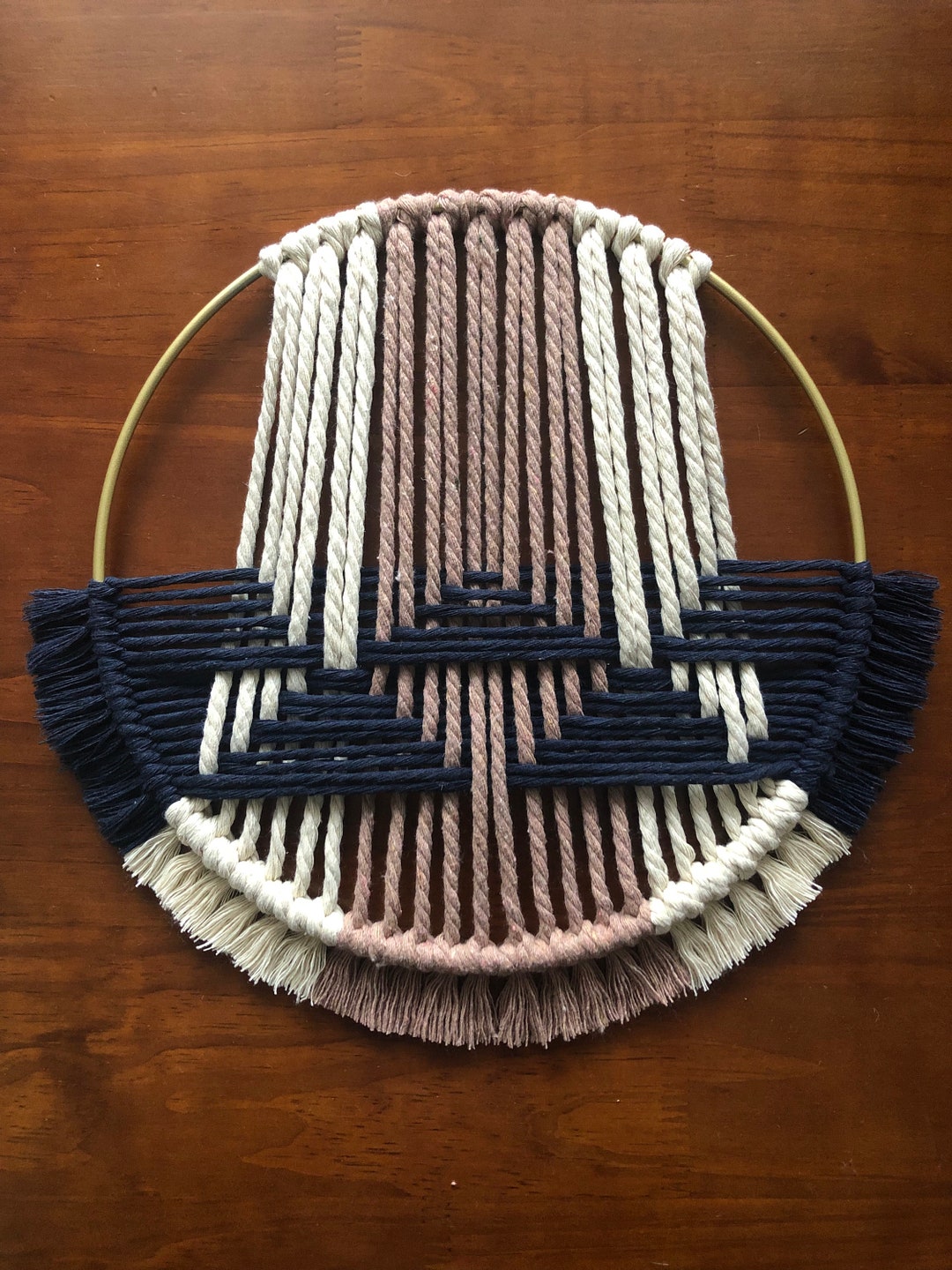 Macrame Pyramid Navy Pyramids Macrame Wall Hanging - Etsy