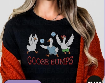 Goose Bumps Volleyball Shirt, Funny Goose Volleyball Team Tee, Fun Duck Lover Tshirt, Cute Volleyball Player Shirt, Retro Mom Sport Outfit