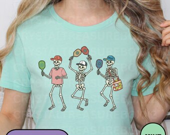 Pickleball Skeleton T-shirt, Motivational Sports Tee, Pickleball Fan Shirt, Funny Pickleball Tee, Fun Summer Shirt, Fun Positive Sport Shirt