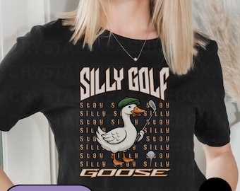 T-shirt de golf drôle d'oie idiote, t-shirt de sport d'amoureux des animaux, t-shirt de golf pour femmes, t-shirt de golfeur d'été amusant, t-shirt d'oie fantaisiste, chemise caddy