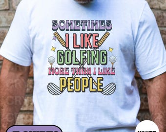時々ゴルフが好きTシャツ、面白いゴルフシャツ、春のゴルフTシャツ、夏のゴルフシャツ、プレッピーゴルフシャツ、楽しいゴルファー愛好家シャツ