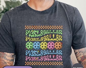 Pickleball Wavy Distorted Tshirt, Pickleball Lover Shirt, Summer Wavy Pickleball Passion Lover Tee, Fun Pickleball Tshirt, Retro Pickleball