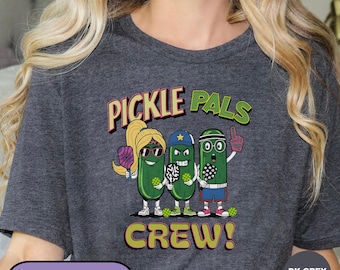 Pickle Pals Crew Tshirt, Funny Graph Pickleball T-shirt, Pickleball Lovers Tee, Fun Partner Sports Tshirt, Cool Summer Gang Pickleball Tee