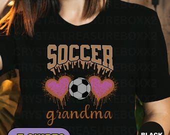 Camiseta de abuela con corazones de fútbol, camiseta de abuela amante del fútbol, camiseta divertida y deportiva de abuela, camiseta divertida con ambiente futbolístico de verano, camiseta de abuela con corazones de fútbol