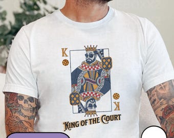 King Of The Court Pickleball Shirt, Dad Pickleball Lover Tee, Funny Pickleball Tshirt, Playing Card T-shirt, Dominate King Dinking Pro Tee