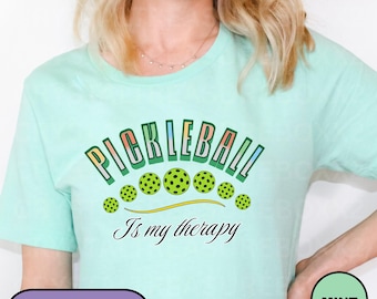 Pickleball Is My Therapy Tee, Funny Pickleball Shirt, Pickleball Fitness Fan Shirt, Sports Lover Active Gift, Fun Pickleball Lover T-shirt