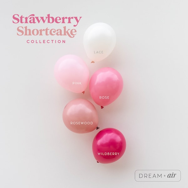 Boho Pink Berry DIY Balloon Garland Arch Kit | Blush, White, Neutral, Strawberry, Baby Shower Party Decor, Birthday, Wedding, Bridal Shower