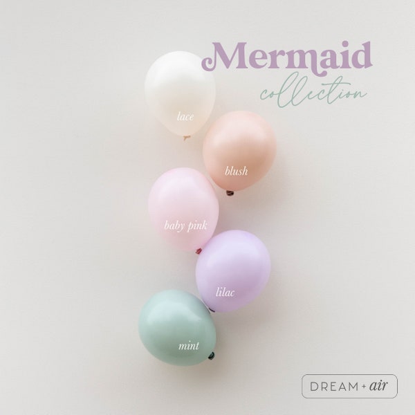 Mermaid DIY Balloon Arch Kit | Mermaid Themed Balloon Garland | Pastel Rainbow Balloons Pink Purple Teal Birthday Baby Shower Bachelorette