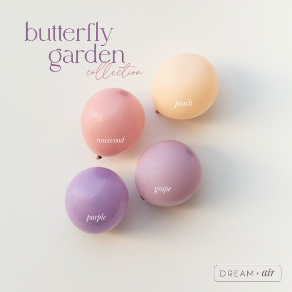 Butterfly Garden DIY Balloon Garland Arch Kit | Cream, Blush, Neutral, Purple, Retro, Groovy, Birthday Party Decor,Baby Shower,Bridal Shower