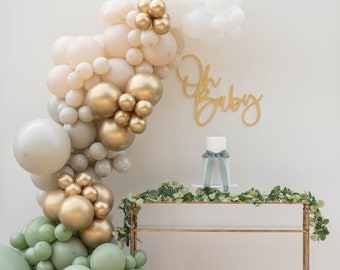 Eucalyptus DIY Balloon Garland Arch Kit | Sage Green, Neutral, Olive, Gold,Jungle,Safari,Baby Shower Birthday Party,Boho Bridal Shower Decor