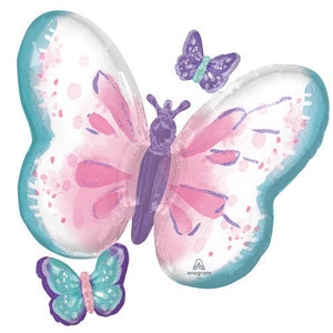 29" Jumbo Butterfly Balloon, Butterfly Mylar Balloon, Boho Garden Birthday Party Decor, Daisy Balloons, Flower Power, Groovy One,Baby Shower