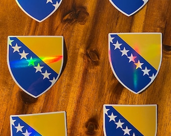 Adesivo Bandiera Bosnia-Erzegovina 3D Resina Doming