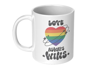Love Always Wins Rainbow Pride Mug