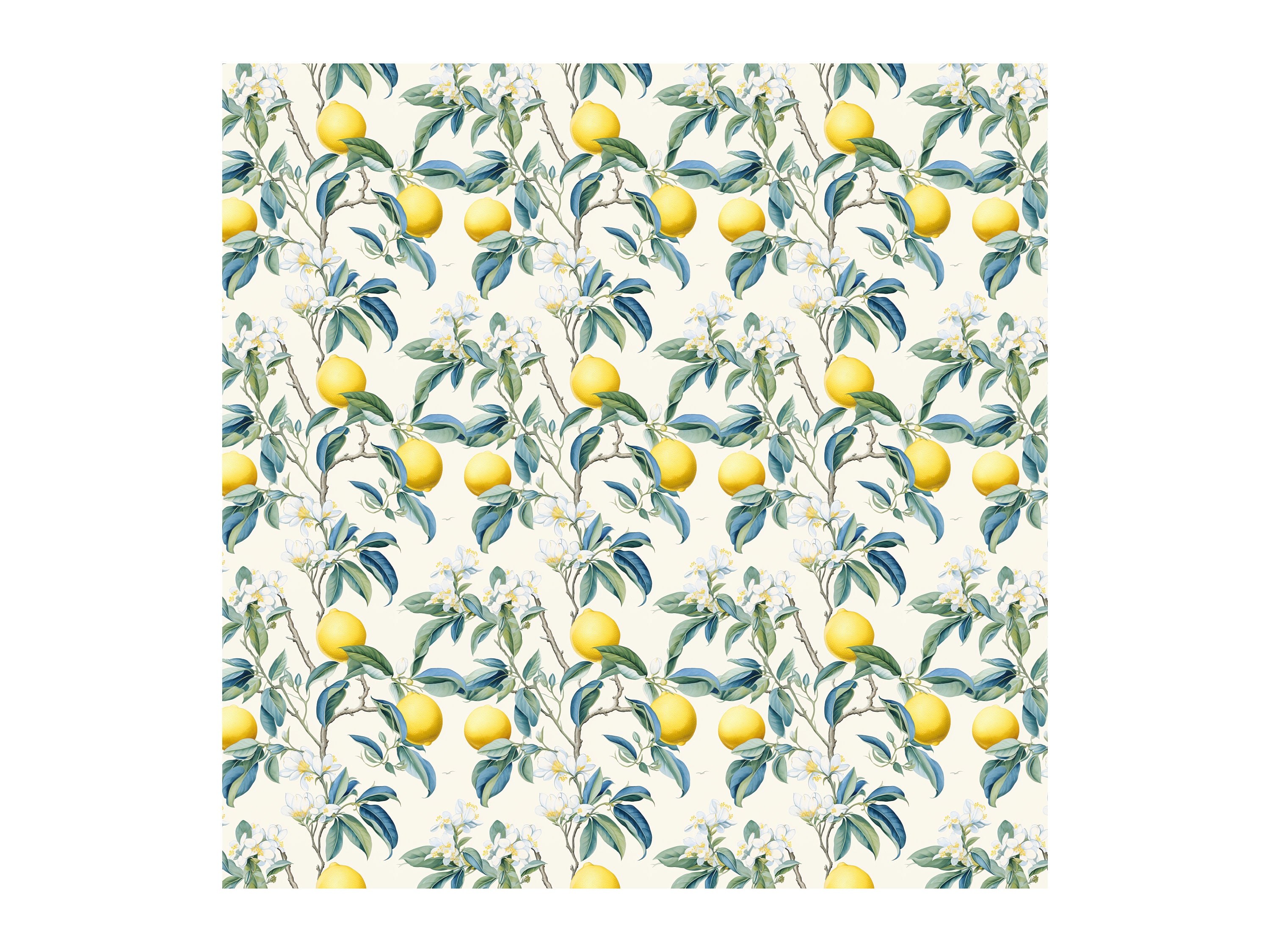 Seamless Chinoiserie Digital Pattern, Fruit Tree Paper, Asian Wallpaper