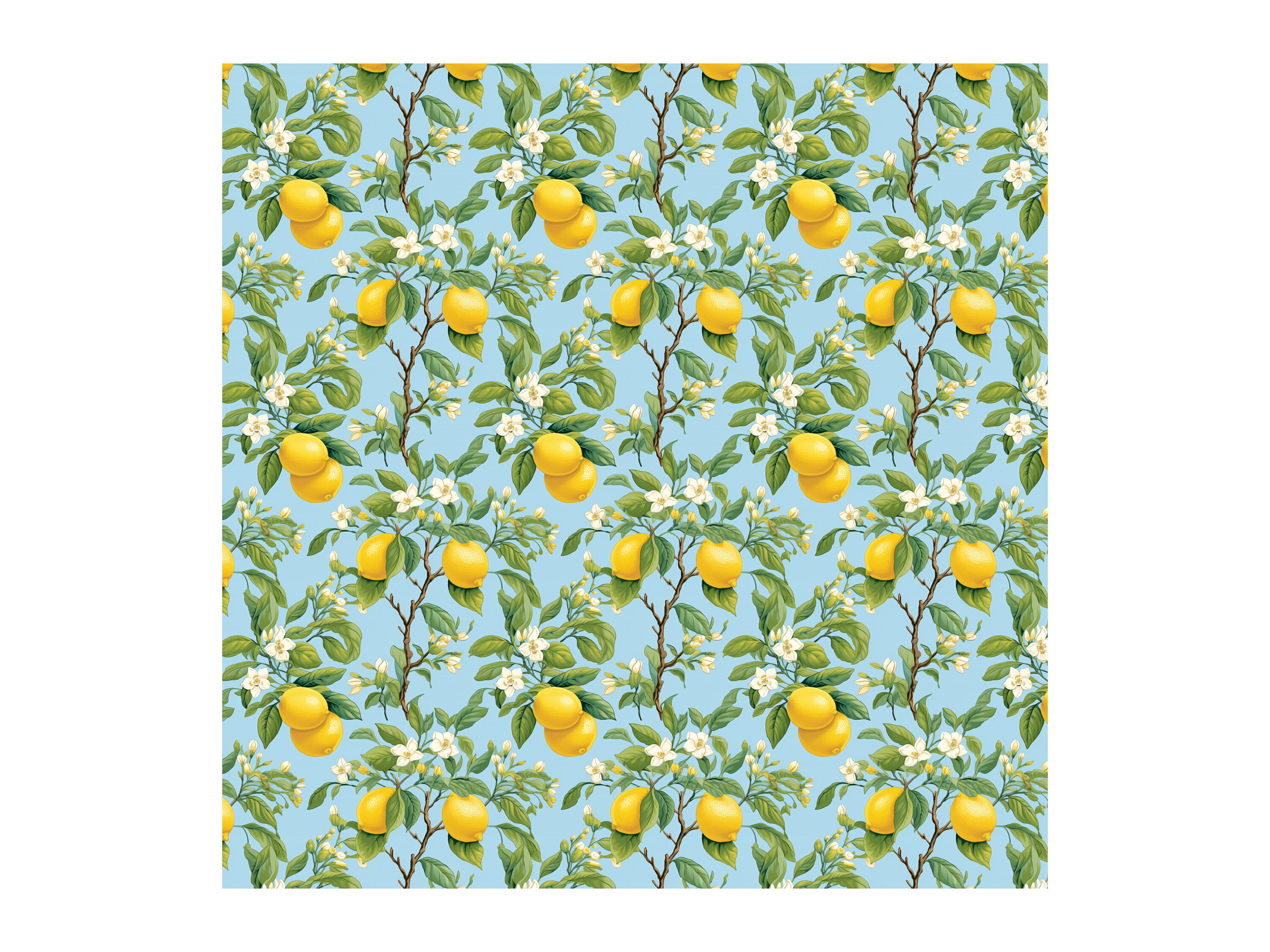 Seamless Chinoiserie Digital Pattern, Fruit Tree Paper, Asian Wallpaper