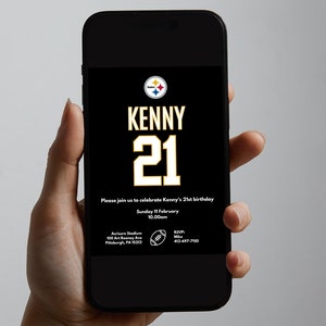 Pittsburgh Steelers NFL theme birthday invitation (digital download)