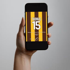 Hawthorn AFL theme birthday invitation (digital download)