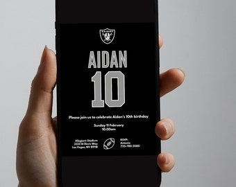 Las Vegas Raiders NFL theme birthday invitation (digital download)