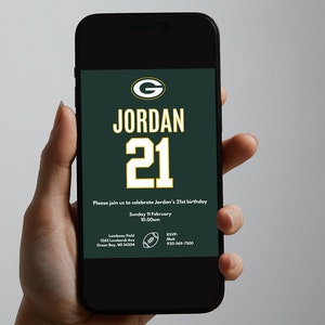 Green Bay Packers NFL theme birthday invitation (digital download)