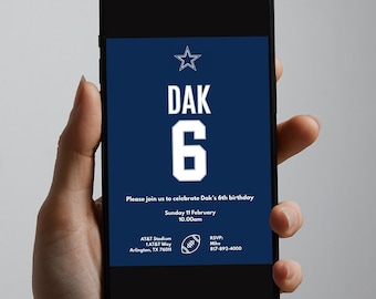Dallas Cowboys NFL theme birthday invitation (digital download)
