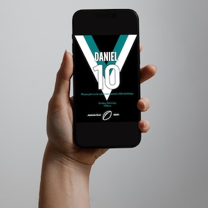 Port Adelaide AFL theme birthday invitation (digital download)