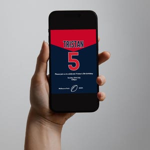 Melbourne AFL theme birthday invitation (digital download)