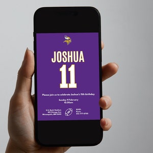 Minnesota Vikings NFL theme birthday invitation (digital download)