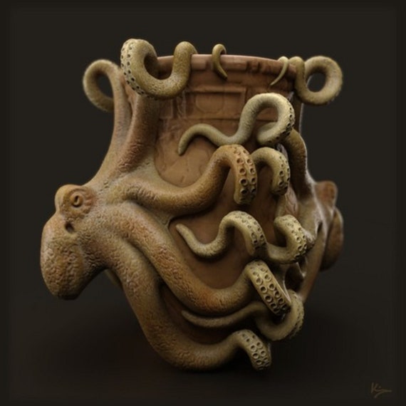 octopus vase stl print vase 3d printer