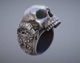 skull ring design 3d stl models jewelry 3d files for 3d printer artcam -Download