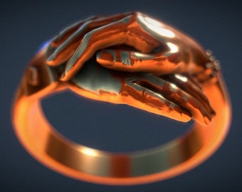 hand wedding ring design 3d stl models jewelry 3d files for 3d printer artcam -Download