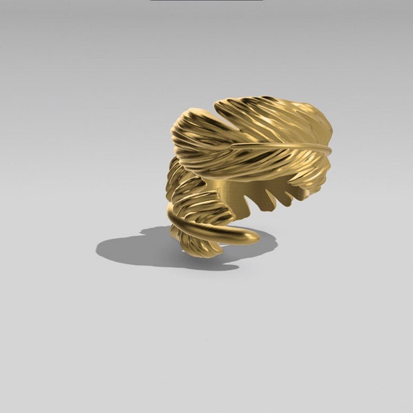 Ring of Feather Fall ring design 3d stl models jewelry 3d files for 3d printer