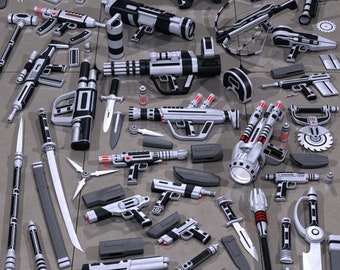 collection Sci Fi Weapons Bundle obj File Download