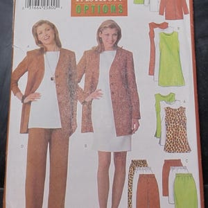 5064 Butterick Sewing Pattern Jacket Dress Tunic Skirt Pants Misses ...