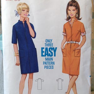 May include: Vintage Butterick sewing pattern 4513, size 16, featuring illustrations of two dresses. The pattern includes the text "ONLY THREE EASY MAIN PATTERN PIECES". The bust size is 36 inches.