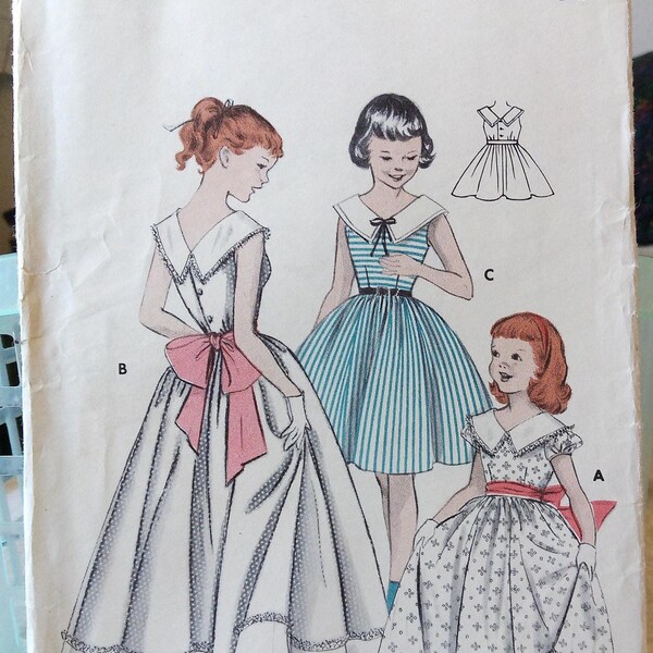 7333 Butterick Girls’ Full‑Skirted Dress or Gown (c. 1950s, Size 4) UNCUT